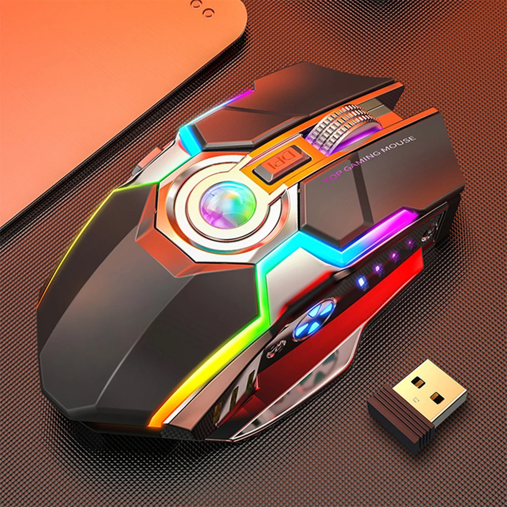 

A5 Wireless Mouse Rechargeable Game RGB Glow Silent Esports Player Computer Mouse