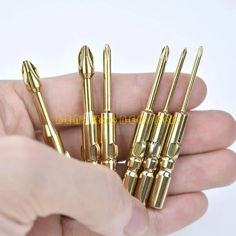 Y1AD 10Pcs Screwdriver Bits Crosses Head Design Steel Round Shank Set