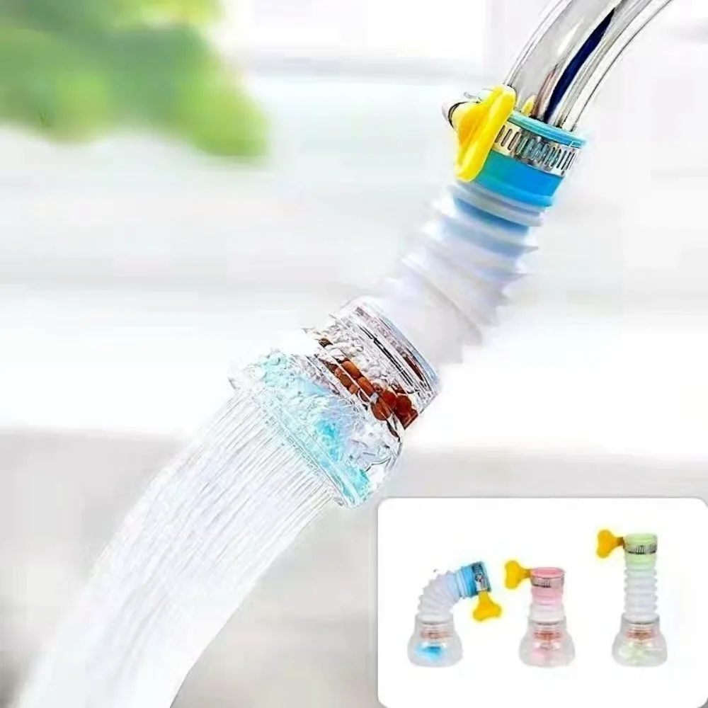 Extended Rotatable Water Tap Splash Filter Head Kitchen Water Saving Spray Nozzle Tap Extension Sprayer Filtration Clean Water