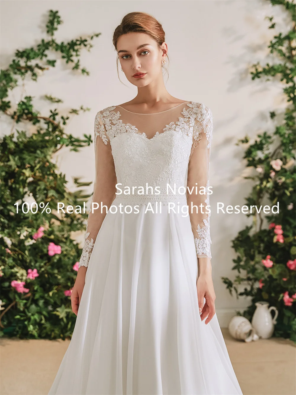 Robe de Mariée Boho en Mousseline de Soie et Dentelle à Manches sulfpour Femme, Tenue de Soirée en Plein Air avec Traîne, pour Patients de Plage, Quelle que soit l'Officielle, Été