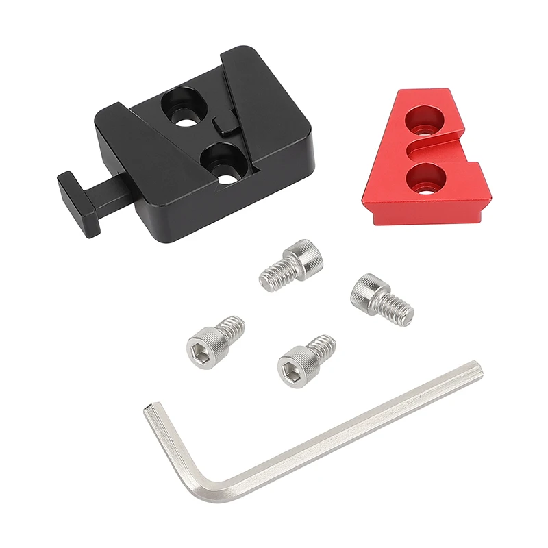 CAMVATE V-Lock Quick Release Base Station and Wedge Kit With 1/4 Mounting Threads Holes For Camera Cage Rig Battery Accessory