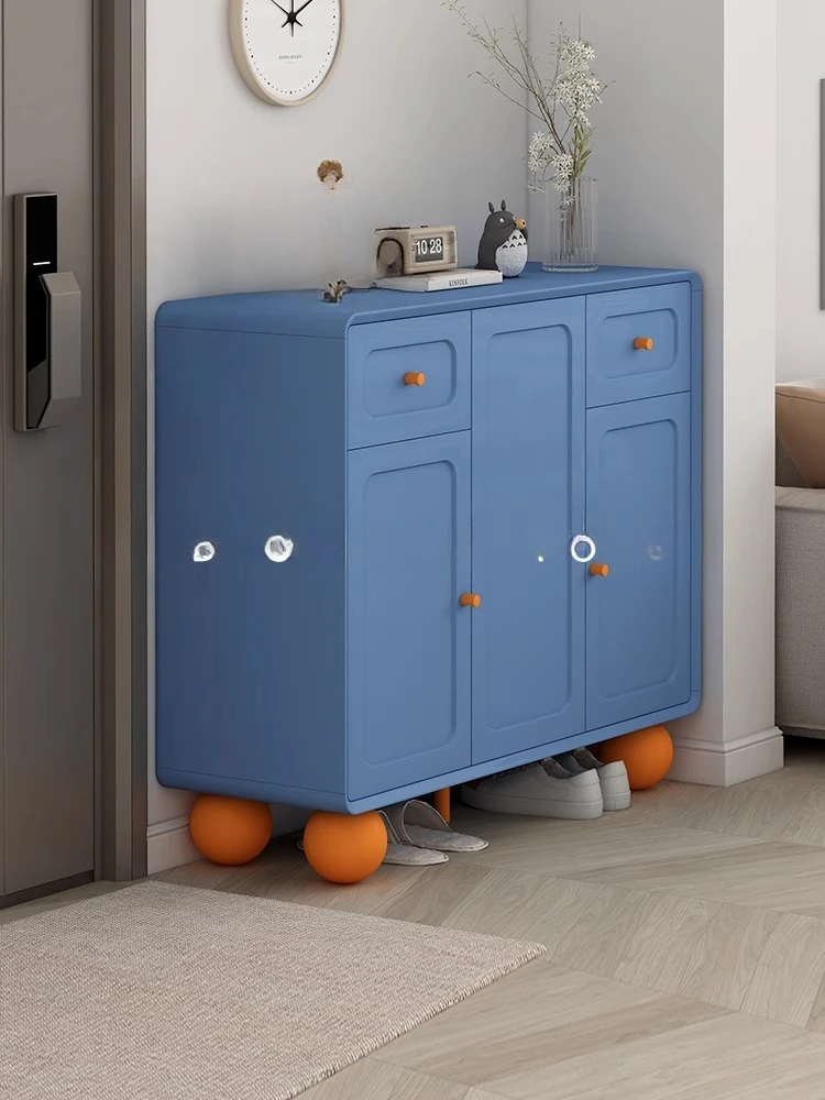 

Multi-layer shoe cabinet at the door, large-capacity solid wood storage cabinet, integrated against the wall