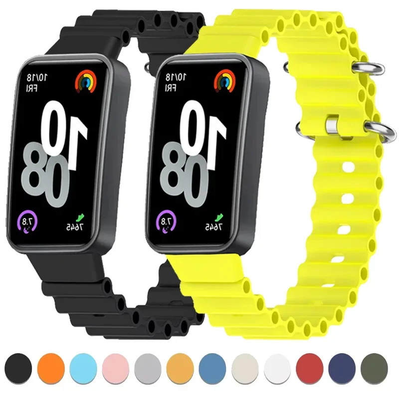 

Силиконовый ремешок Ocean для Huawei Band 10 9 8, удобный сменный браслет с двойной пряжкой Correa, аксессуары для Huawei Band 10 9 8