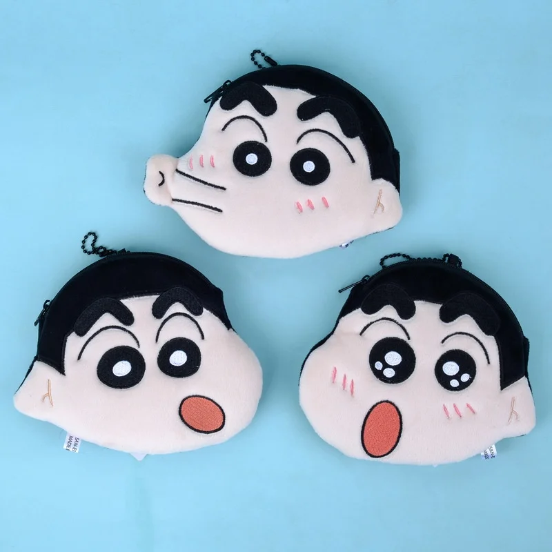 

Cartoon Kawaii Crayon Shin-chan Plush Coin Wallet Cute Plush Card Bag Coin Bag Keychain Pendant Gift