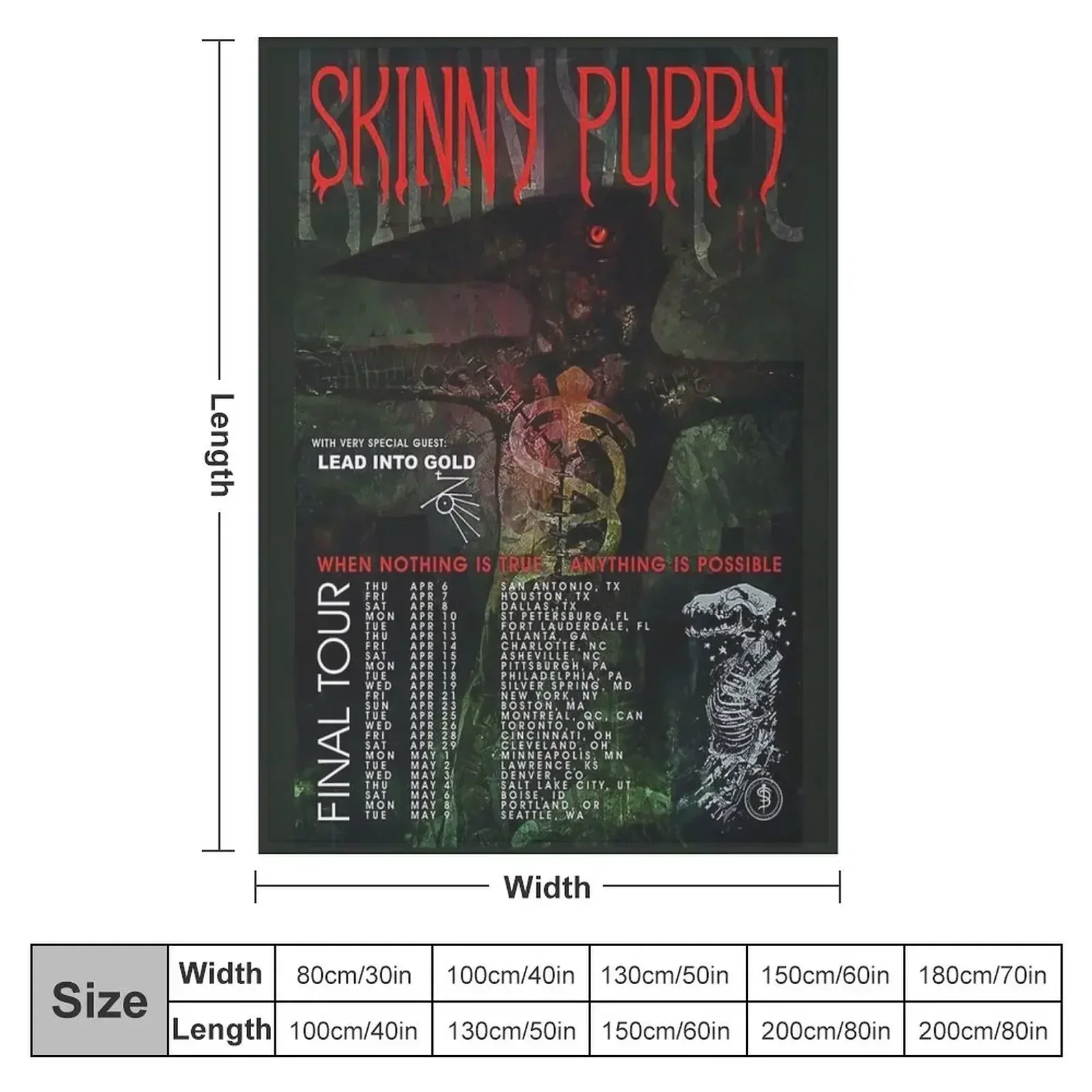 Skinny Puppy FINAL TOUR Skinny Puppy TOUR Throw Blanket heavy to sleep Furry halloween Blankets