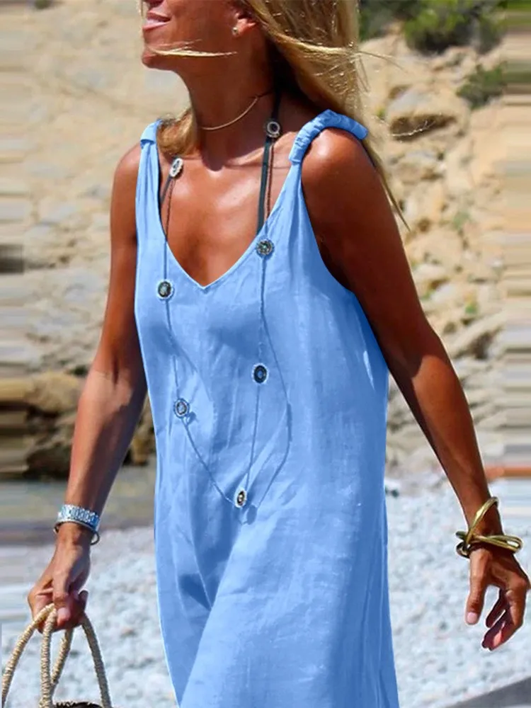 Women\'s Casual Black Jumpsuit Summer Spaghetti Strap Cotton And Linen Sleeveless Loose Wide Legs Jumpsuits New Femlae Bodysuits