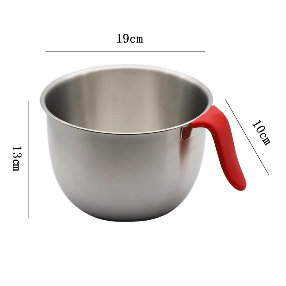 304 Stainless Steel Mixing Bowl with Reinforced Handle for Consistent Performance During Mixing Whisking and Serving Tasks