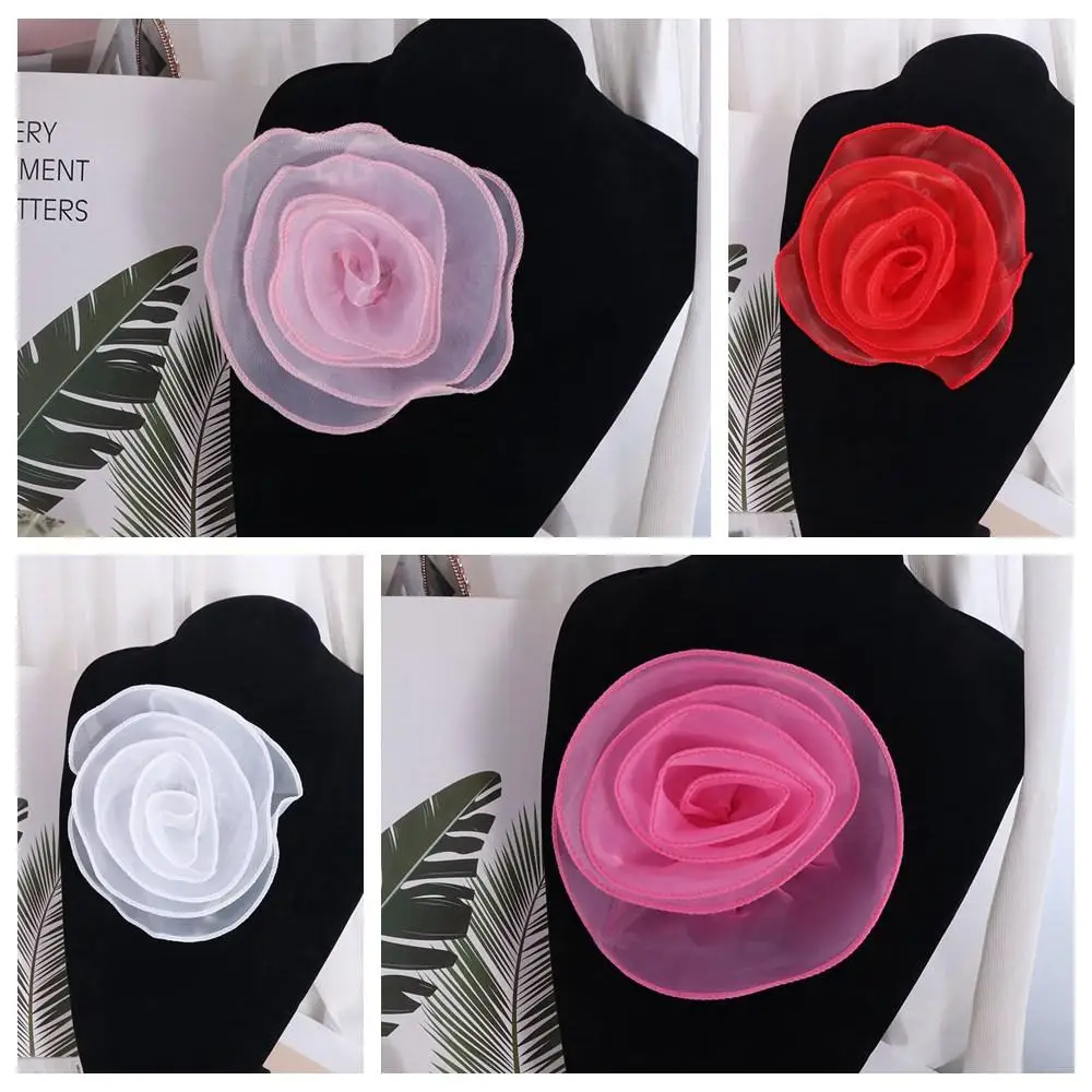 Multi-layer Organza Large Flower Patch 3D Chest Flower Clothing Patch Handmade Brooch Accessories Clothes Appliques Sewing