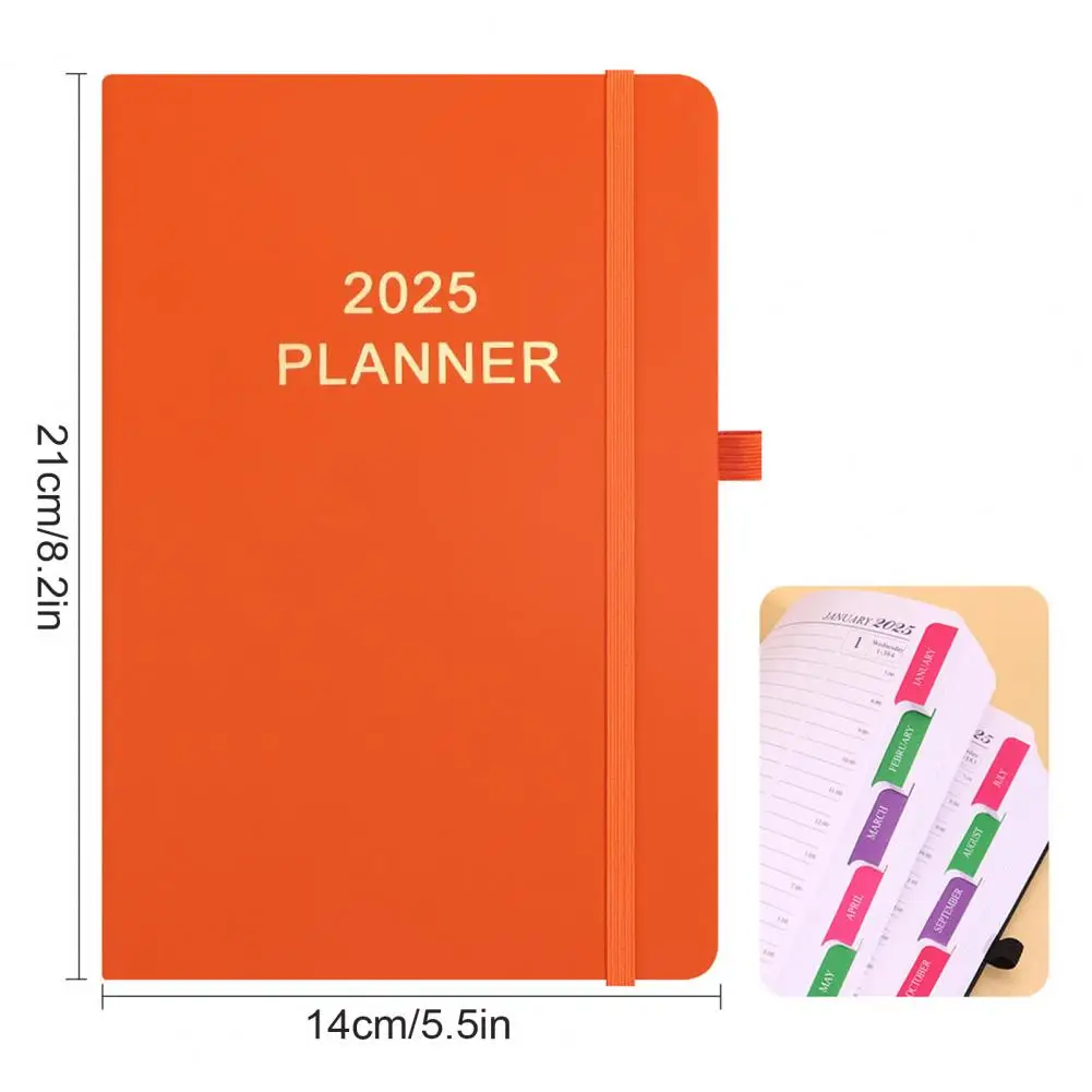 to December Planner 2025 Faux Leather Agenda Planner with Pen Holder for Office School Monthly Weekly Layouts Schedule Book