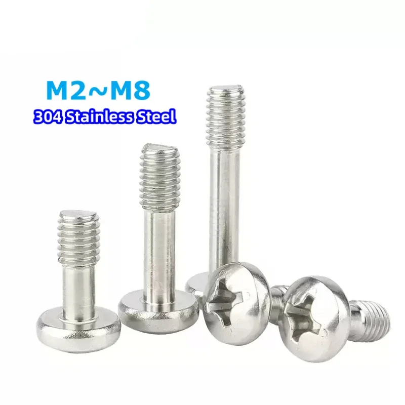 304 Stainless Steel Anti-Loosening Screws/Bolts – Pan/Round Head, Cross Recessed, Half Thread (M2-M8)