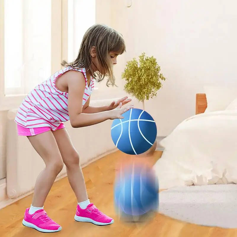 

Silent Basketball Dribbling Indoor Professional Soundless Basketball Size 3/5 Quick Bounce Airless Basketball Impact-Resistant