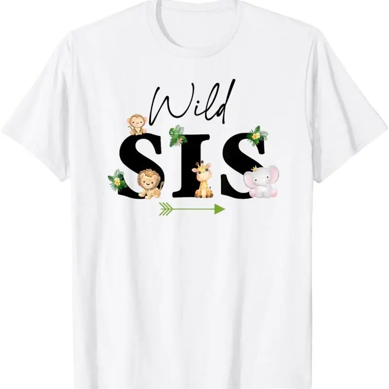 

Футболка с изображением животных сестры дикой природы в стиле сафари на день рождения в стиле сафари