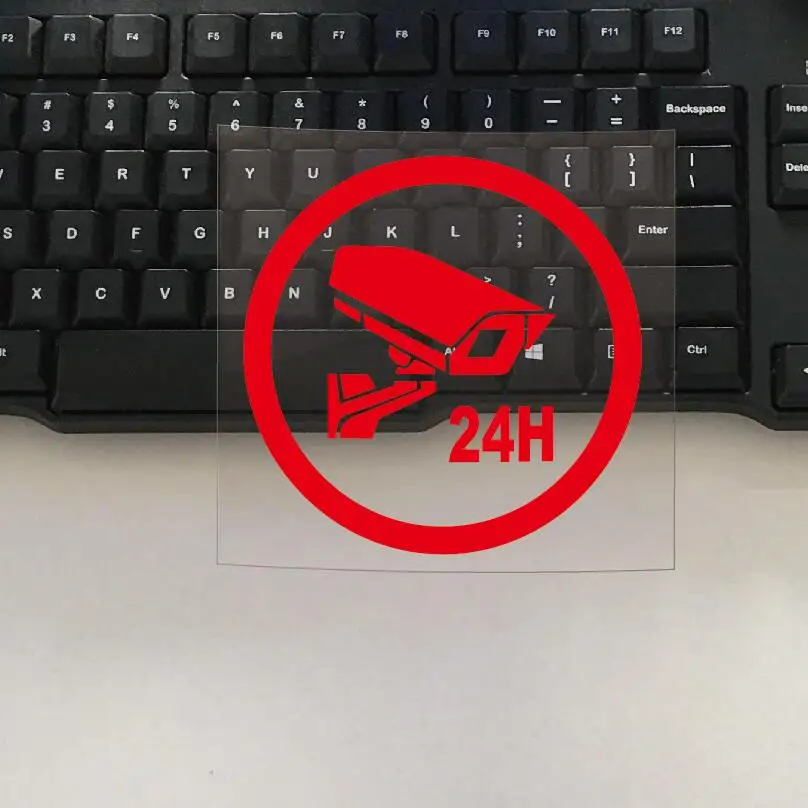 2D Flat 24H Surveillance Camera Reflective Vinyl Sticker, Waterproof Decal for Car Motorcycle Body Styling Decor, Holiday Gift