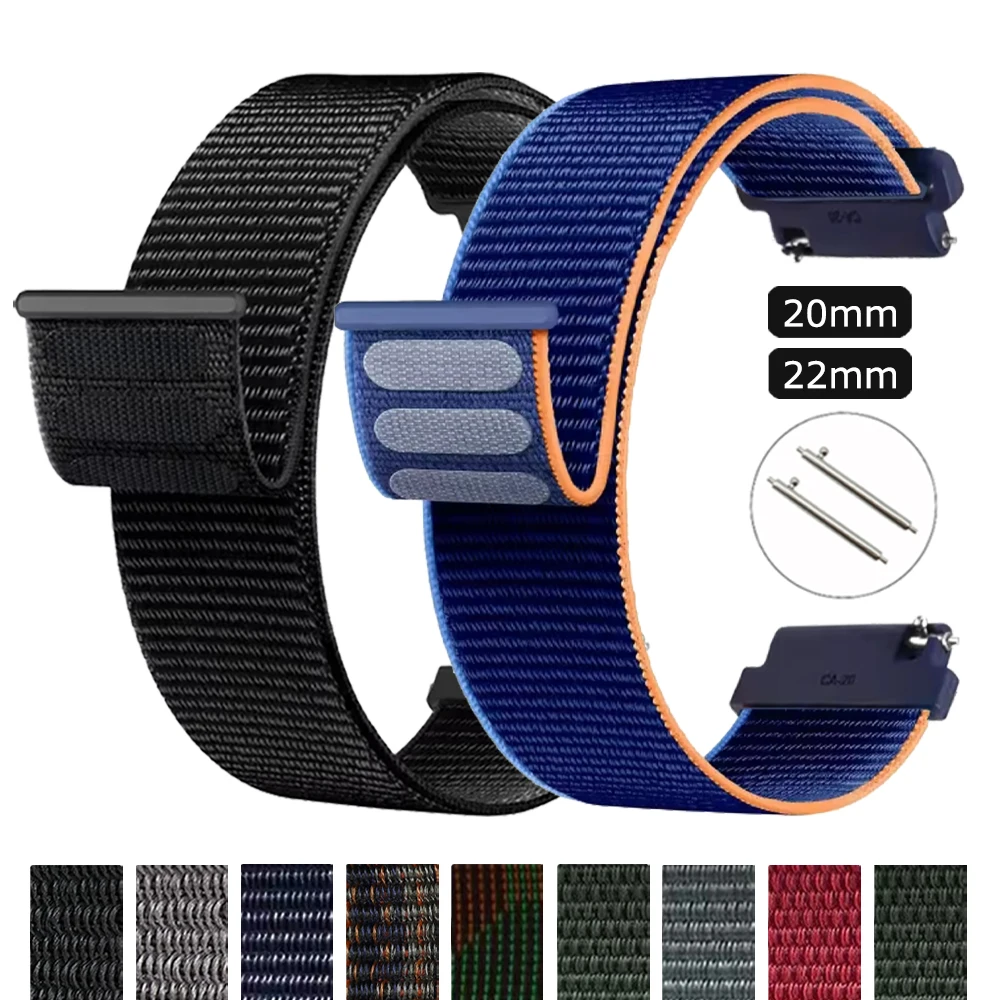 22mm 20mm Woven Strap For COROS PACE 3 2/APEX 2 Pro/APEX 46mm 42mm Nylon Loop Watch Band for Amazfit GTR 4 3 2/GTS 4 2 Bracelet