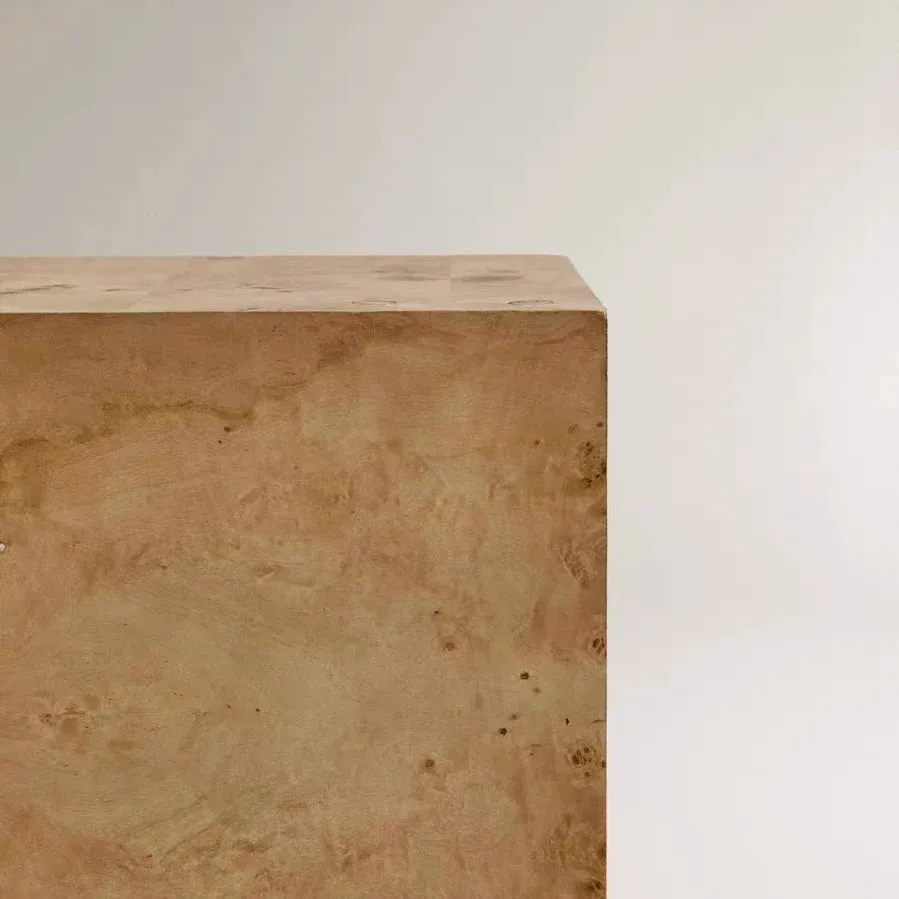 Log-style cubic-shaped side table, bedside table, small coffee table, decorative item view 5