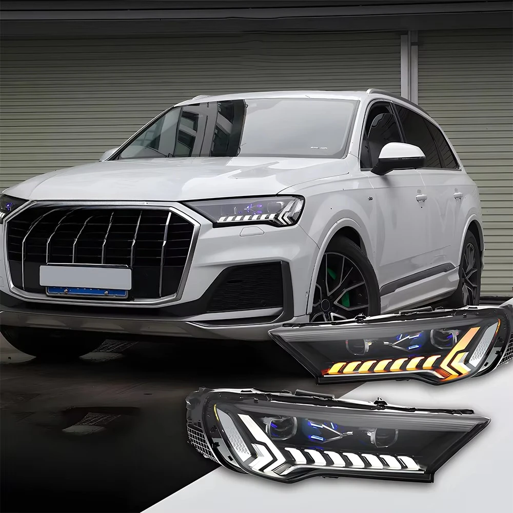 For Q7 2016-2022 Auto Headlights Assembly Upgrade Startup Effect Styles LED Projector Lens Car Tools Accessories