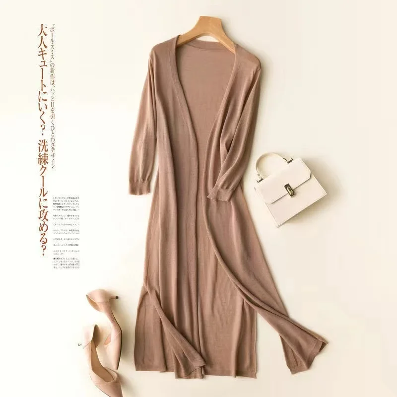 2025 letnie długie kimono damskie sweter dziergany bluzka cienka jesienna bluzka Boho Oversize koszula plażowa