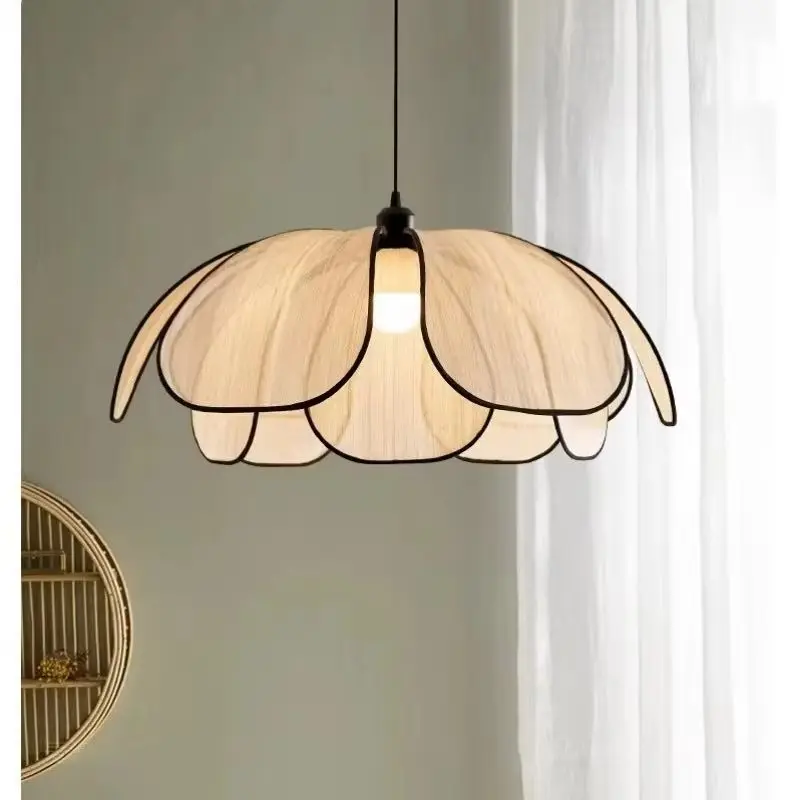 

Retro hand-woven lotus chandelier for living room, bedroom, dining room, home decoration lamp, art suspended lighting, furniture