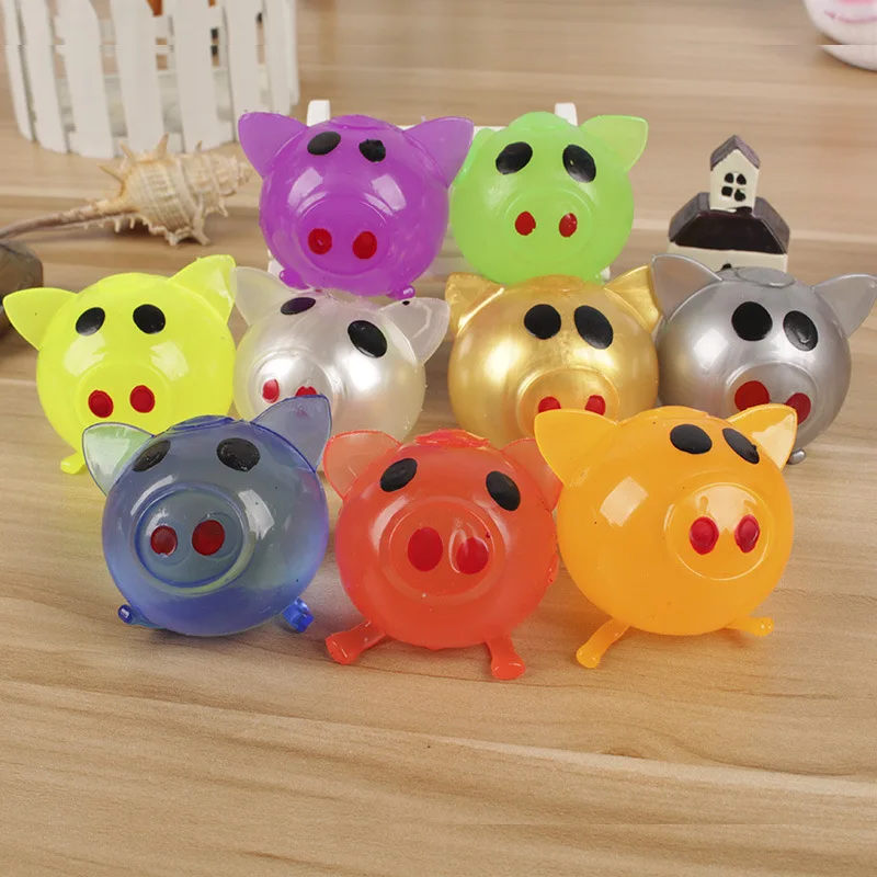 1pcs Vent Piggy Toy Jello Pig Cute Anti Stress Water Pig Ball Vent Toy Decompression Sticky Funny Gift Squeeze Toys