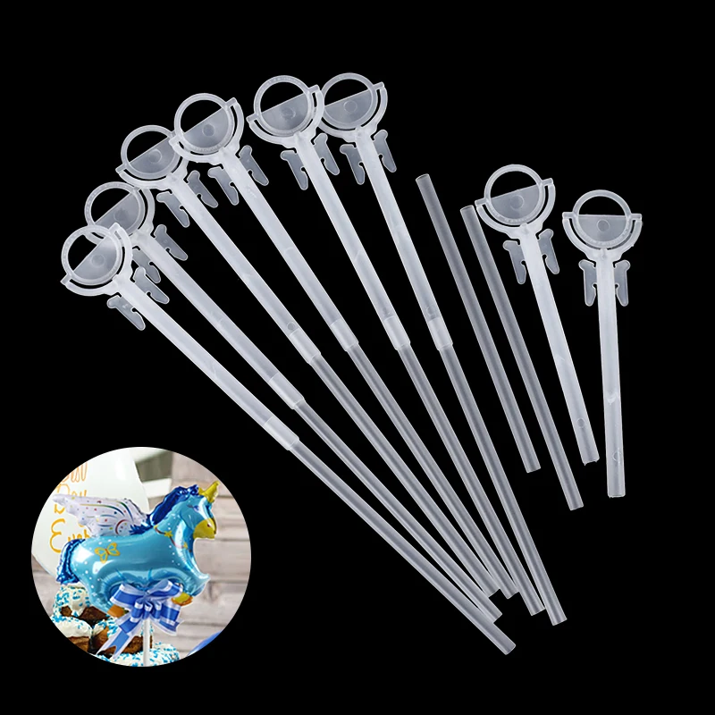 10pcs Mini Foil Balloons Holder Stick PVC Balloon Rods With Cup Wedding Kids Birthday Party Bobo Ballon Accessories Baby Shower