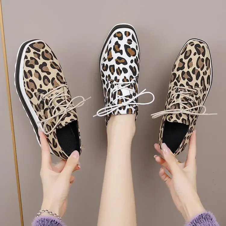 2024 Women Flats Shoes Spring Moccasin Fashion Creepers Shoes Lady Loafers Ladies Lace Up Platform Shoes Plus Size 42