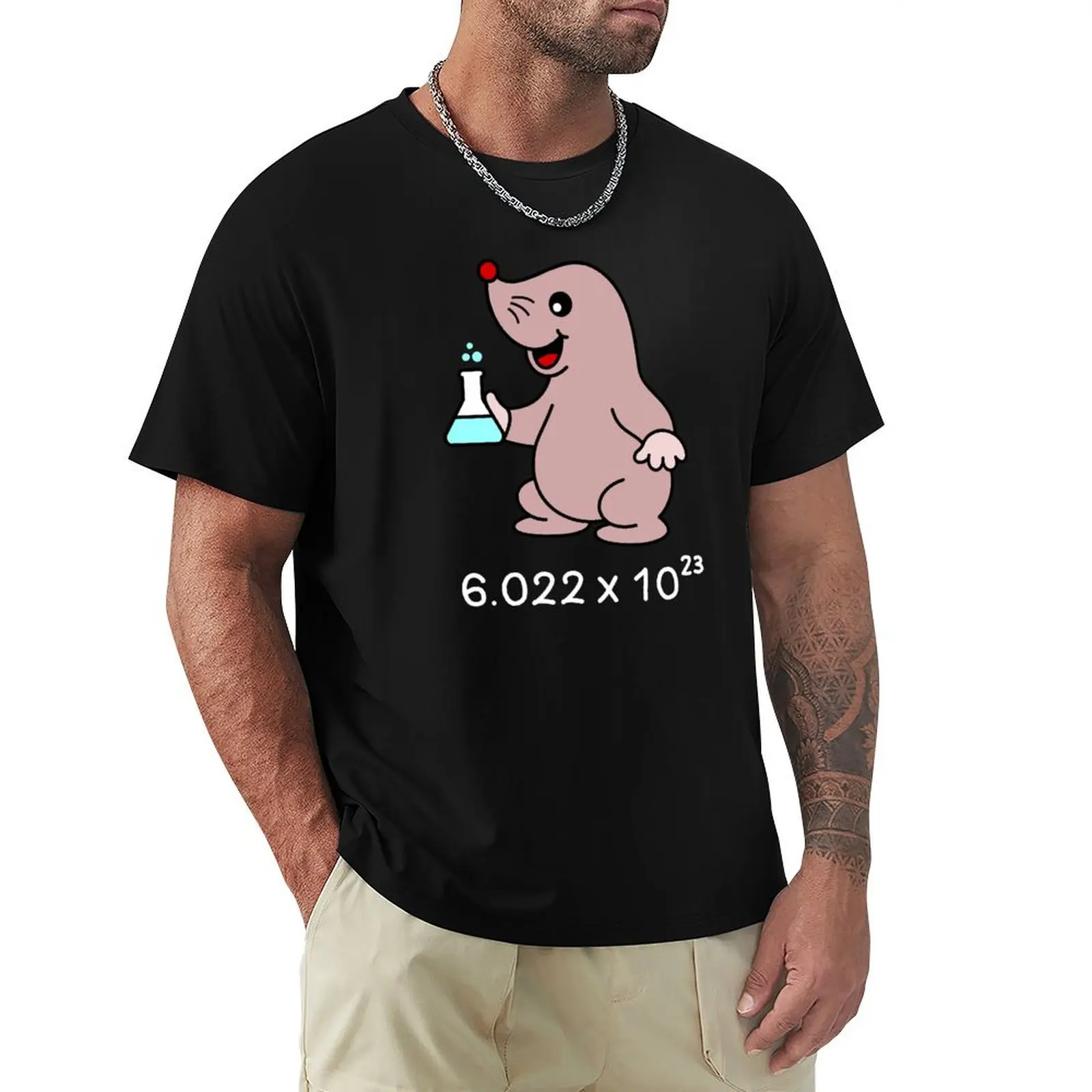 Cute Mole Chemist. Avogadro's Number Pun. T-Shirt Moisture Control Sports Tee