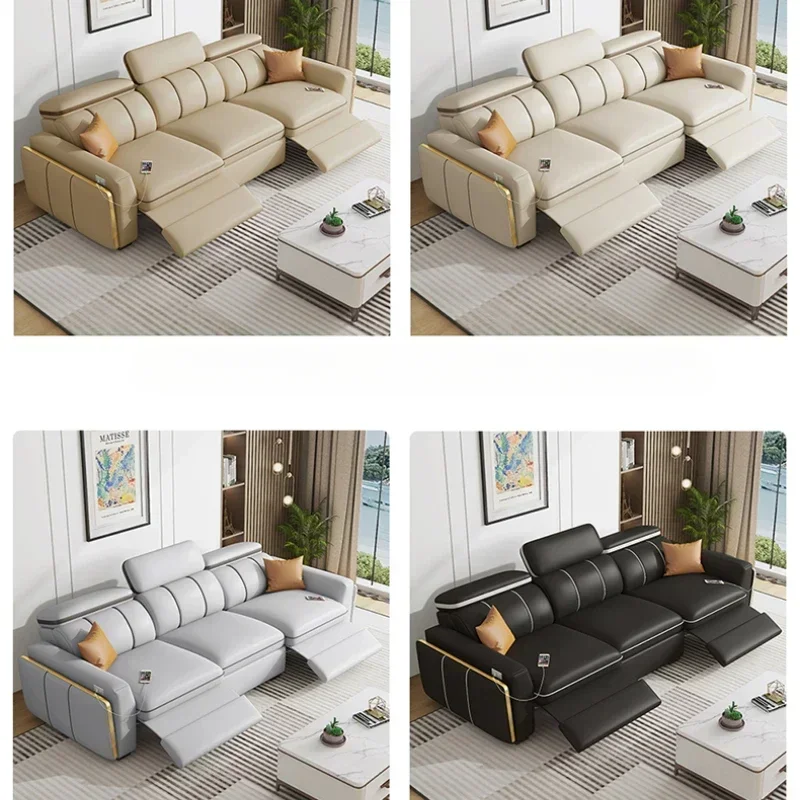 Couro genuíno reclinável sofá italiano, Lounge moderno, Designer elétrico, cadeira extravagante de luxo, Banken Home Furniture