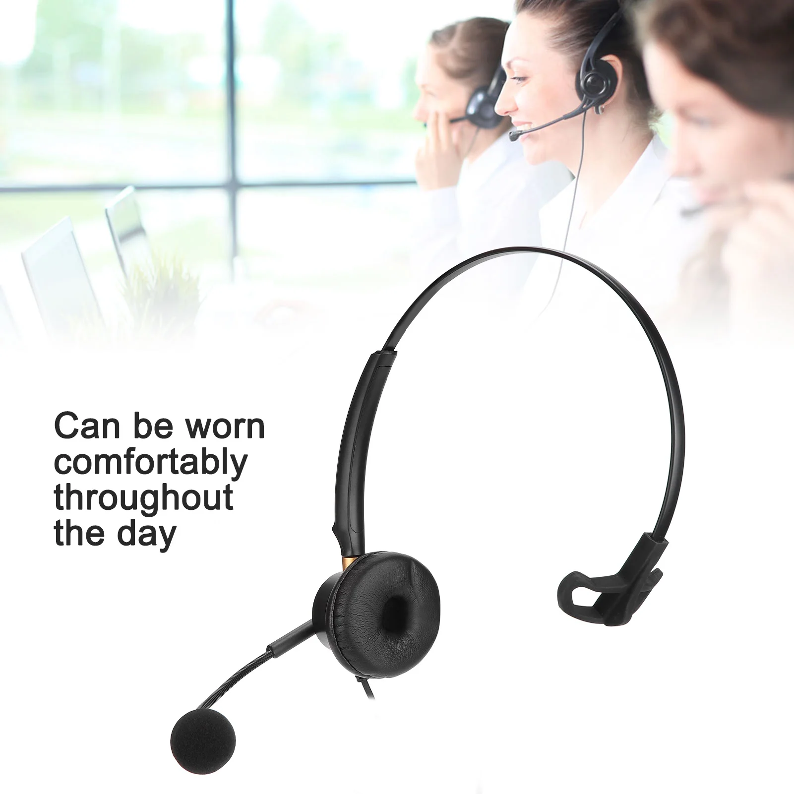 H600‑2.5 Telephone Headset 2.5mm Single Ear Customer Service Headphone with Noise Reduction Microphone 2.5mm Telephone Headset