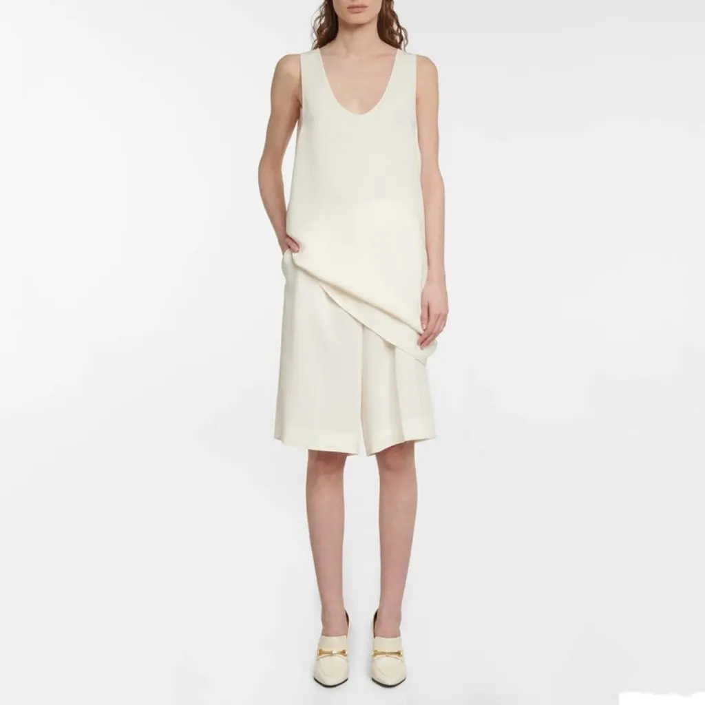 

Летний жилет с U-образным вырезом для женщин, минималистичный свободный крой, темпераментный тонкий топ с уксусной кислотой от T ~ ROW