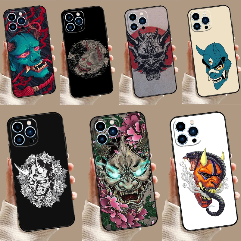 Custodia giapponese Oni Hannya Demon Mask per OPPO Trova X5 X6 X8 X9 Pro OPPO Reno 8T 7 8 Lite 13F 14F 12F 11F 10 13 14 Pro Cover
