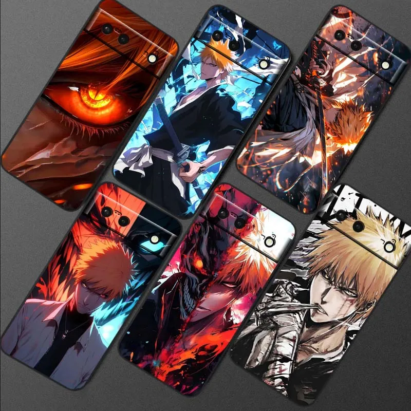 

Anime B-BLEACHS Cool For Google Pixel 9a 9 8A 8 7 7A 6 6A Pro XL 2024 5G Black Soft TPU Silicone Cover Phone Case