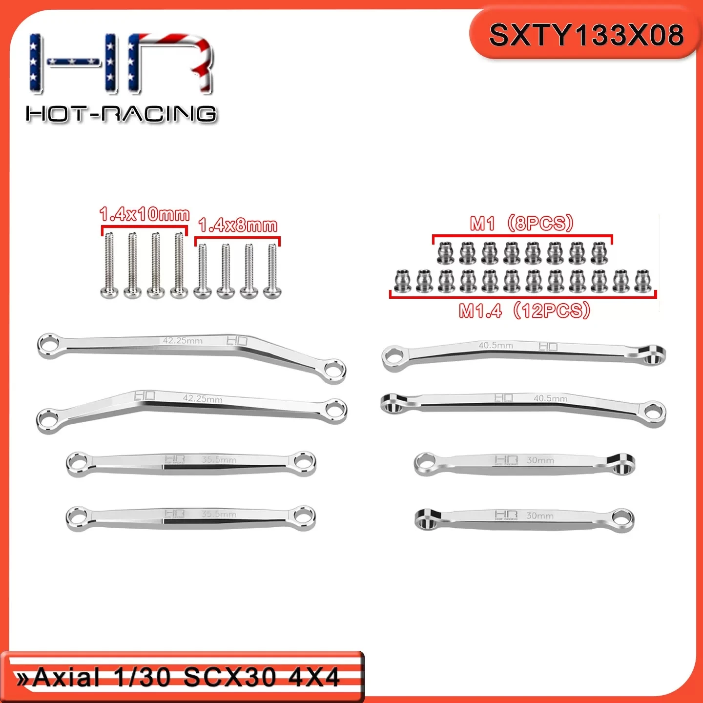 

Комплект тяги из алюминиевого сплава HR Axial 1/30 SCX30