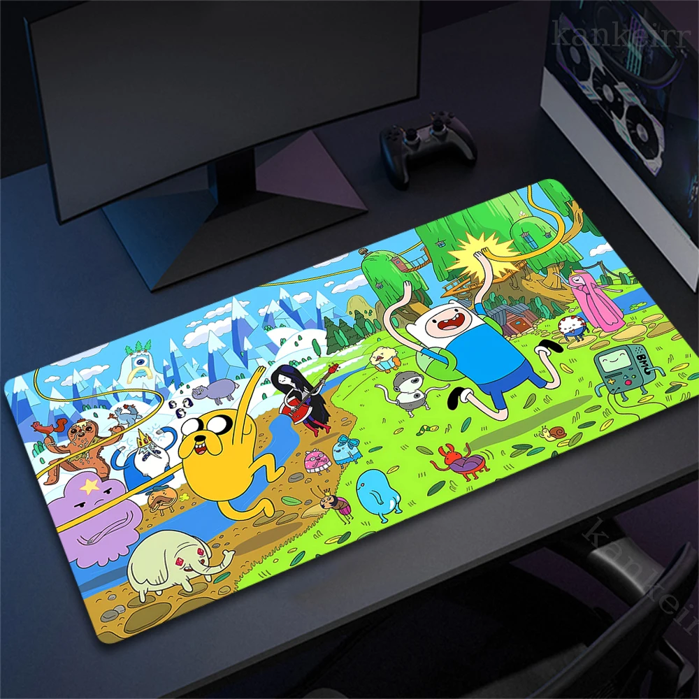 Adventure Time Cartoon Mouse Pad Gaming Mousepad Anime Speed Desk Mat Laptop Gaming Mats For Office Carpet Lockrand Desk Mat Xxl