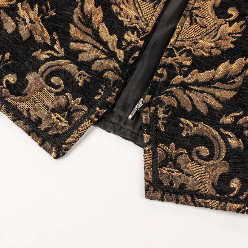 أزياء الأداء الأوروبية والأمريكية عصر النهضة الأمير الملك سترة مزدوجة اليقطين السراويل البرنز الرجال بدلة من قطعتين