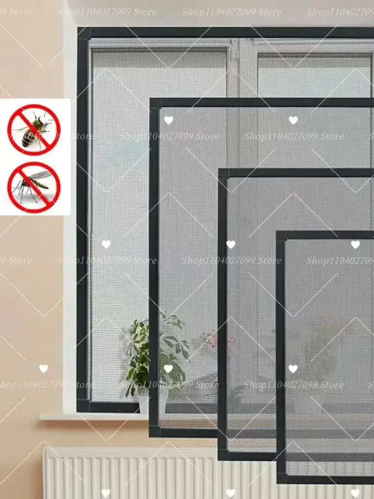 Aanpasbare grootte Muggenscherm Mesh Herbruikbaar Zwart Anti-muggen Raamscherm Anti Insect Air Tule Onzichtbare insectenbescherming - afbeelding 2