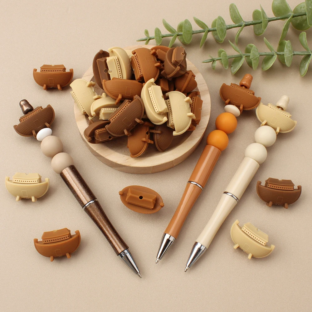 5/10pcs Focal Silicone Beads 3D Noah's Ark for DIY KeyChain Making Pen Decor Ornamental Focal Jewelry Accessories Creative Gifts