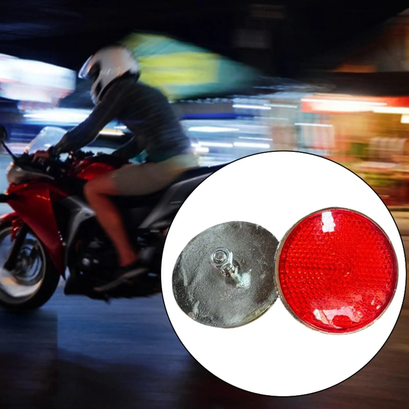 Picture 6: Professional Red Reflective Warning Reflector Durable Safety Mirror for Motorcycle Cycling Accessory