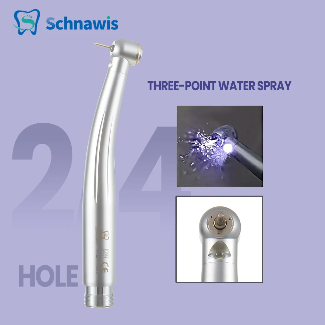 

Dental LED E-generator Push Button High Speed Handpiece Air Turbine Triple Water Spray Hand piece 4hole 2hole