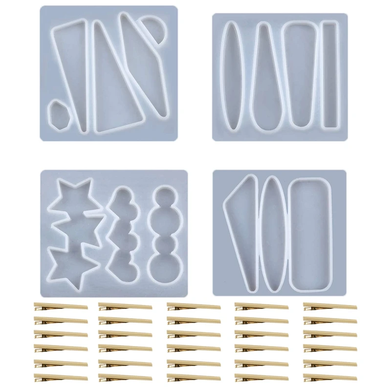 

Resin Molds DIY Hair Pin Casting Mold Kits,Jewelry Casting Resin Molds,Metal Hair Clips Making For Pendants Craft