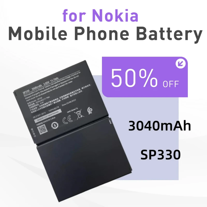 

3040mAh for Nokia C3 4G Smart Senior Mobile Phone Battery TA-1258 SP330