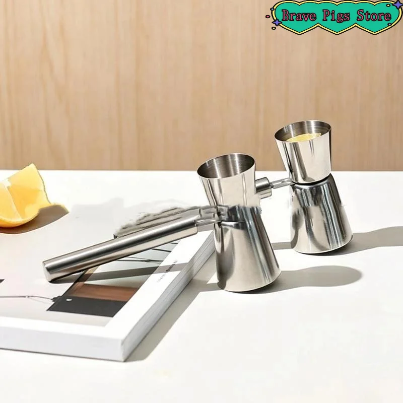 [HM]304 Stainless Steel Cocktail Jigger Comfortable Grip With Handle Japanese Measuring Cup Double Headed Anti-Spill[HM]