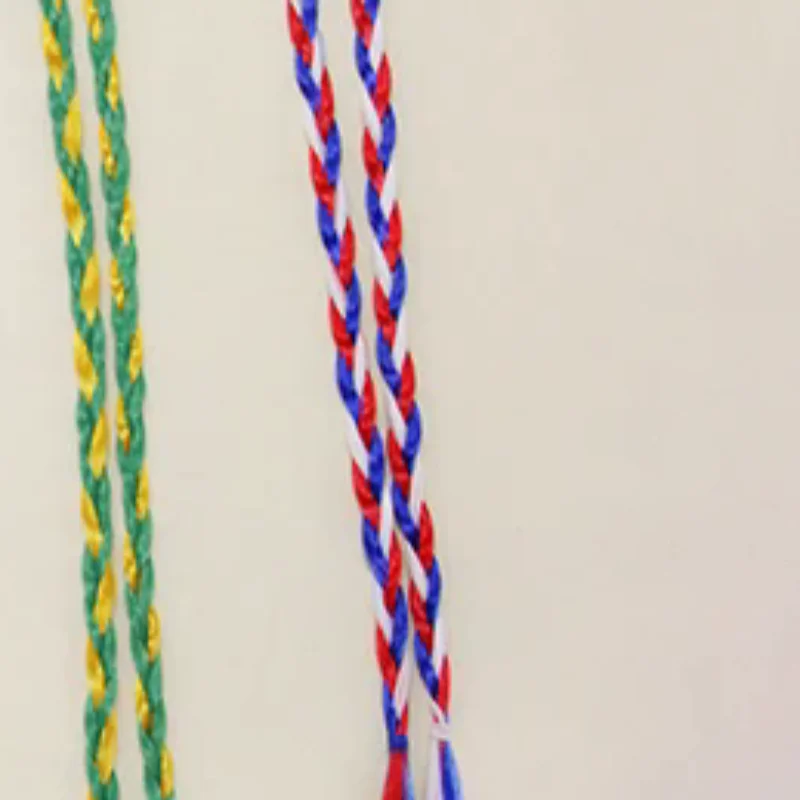 

Unisex Long Straight Ponytail Braided Extension with Red, White, Green Hair Tie for Football Matches