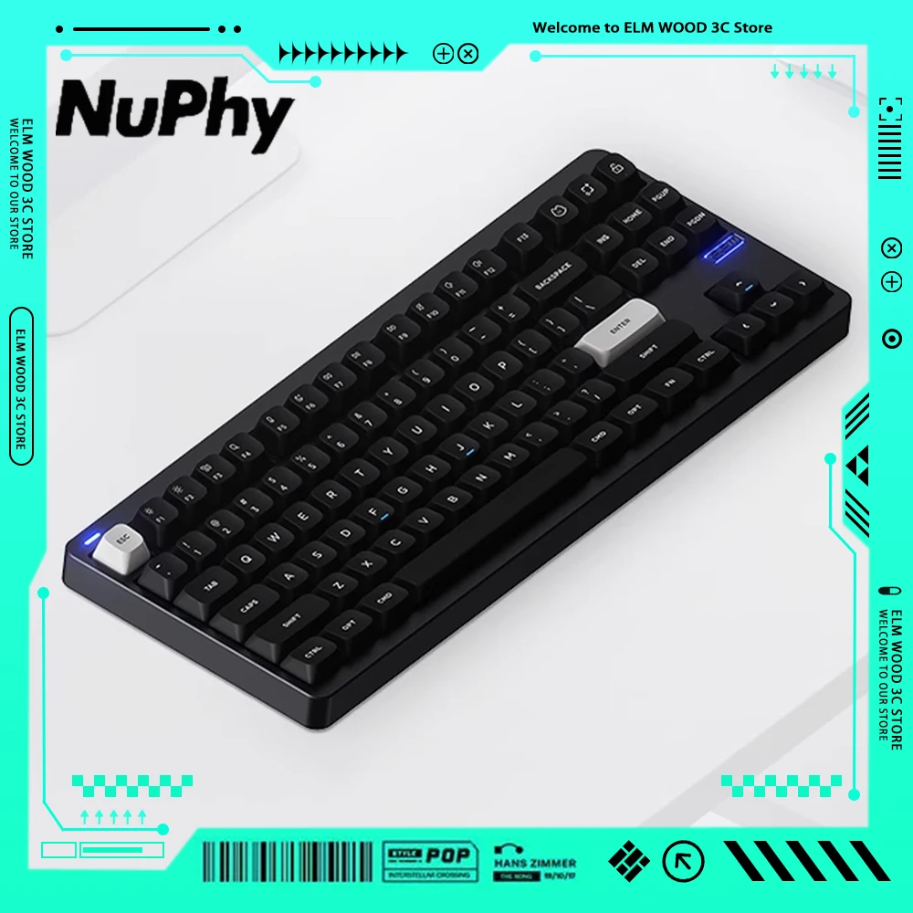 

Механическая клавиатура NuPhy Gem80 из алюминиевого сплава RGB через/QMK, проводная игровая клавиатура, эргономичная клавиатура с горячей заменой ПК, аксессуары для геймеров Win