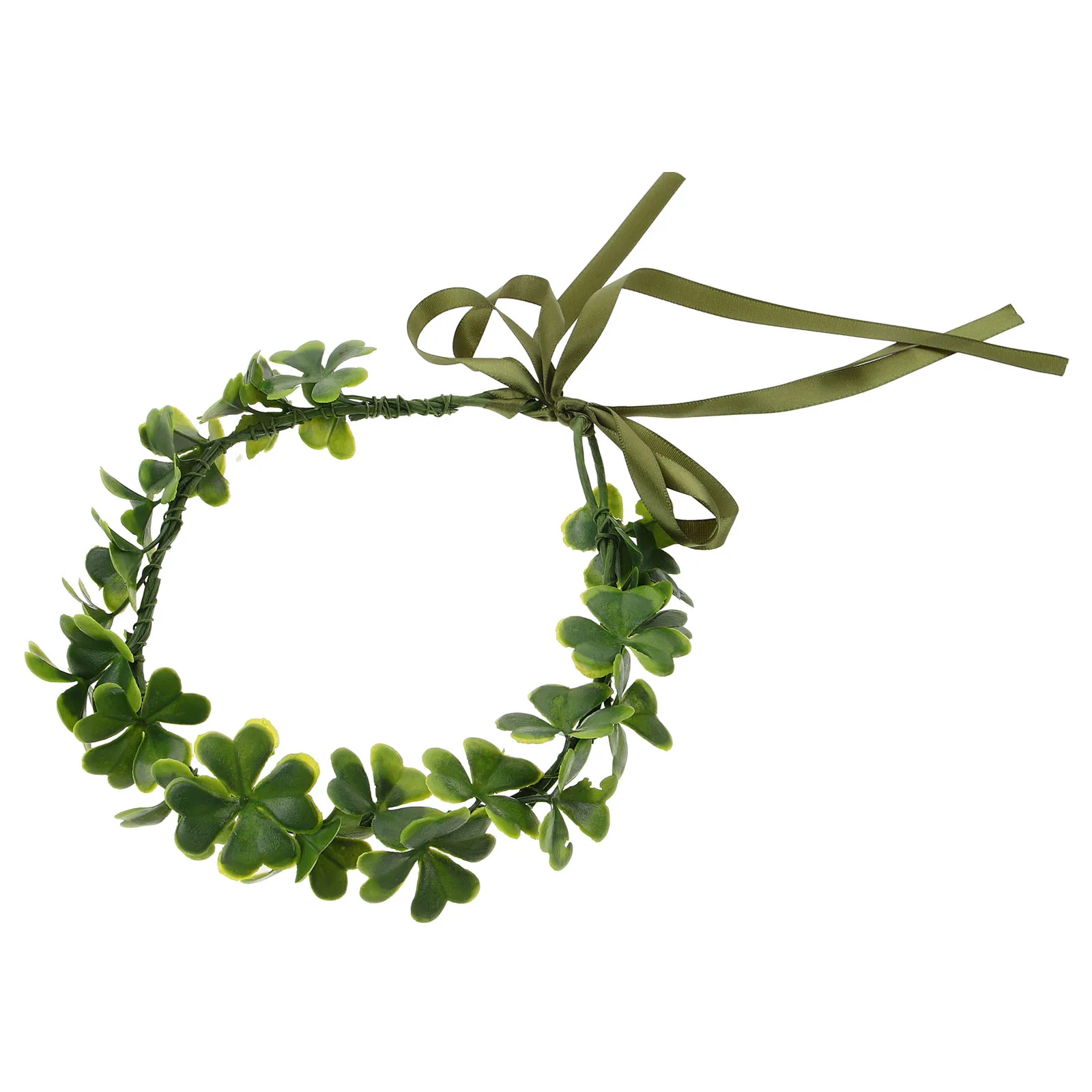 

Hawaiian Wreath Headband Floral Leaf Crown Bridal Hair Accessories Wedding Children Party Green Headpiece