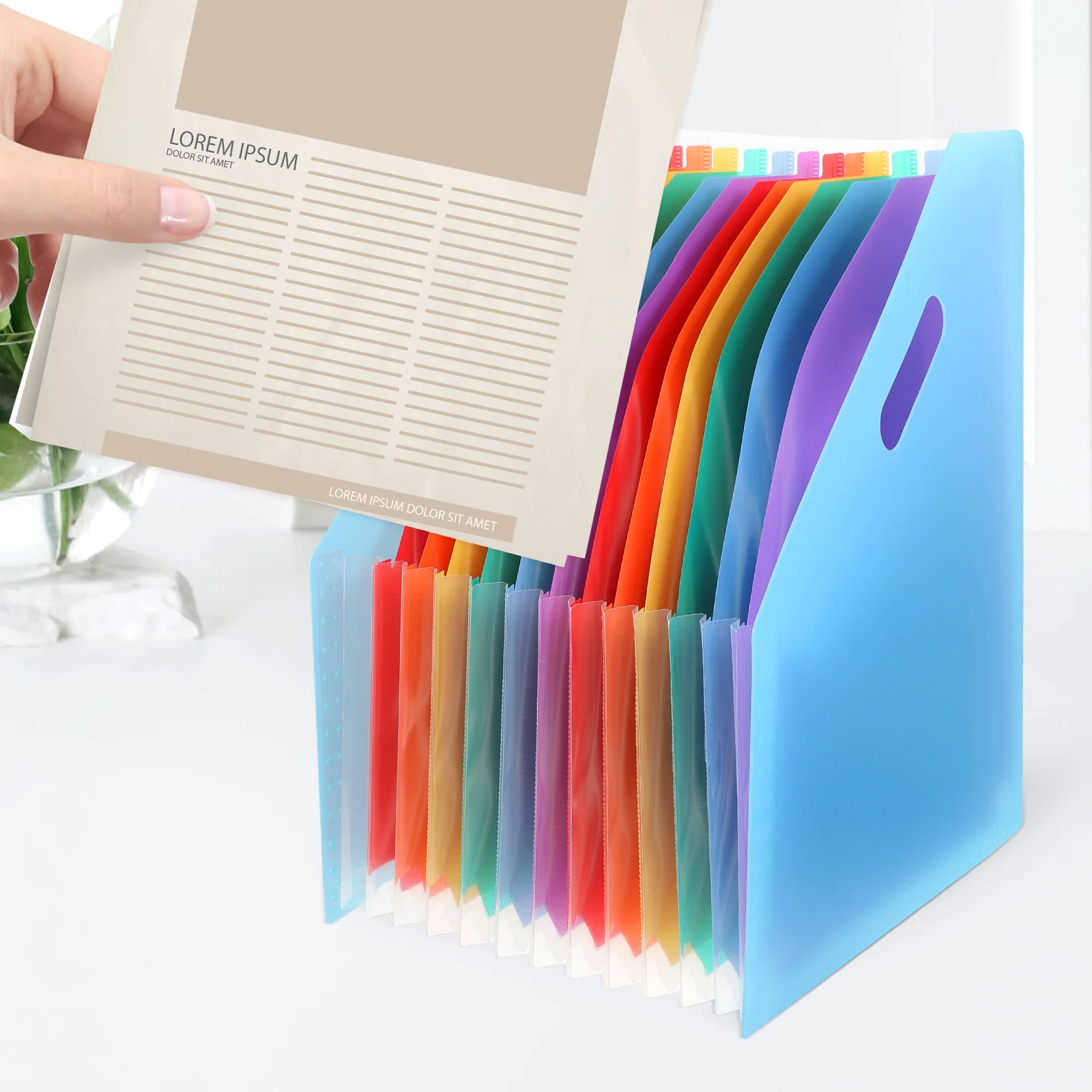 Accordion File Folder Paper Expandable Desktop Document Organizer Standing File Holder Receipts Organizer Expandable Folder