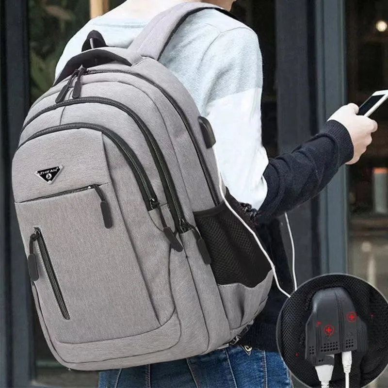 Large capacity backpack men's laptop backpack waterproof and lightweight travel bag USB Charging business bag school backpack