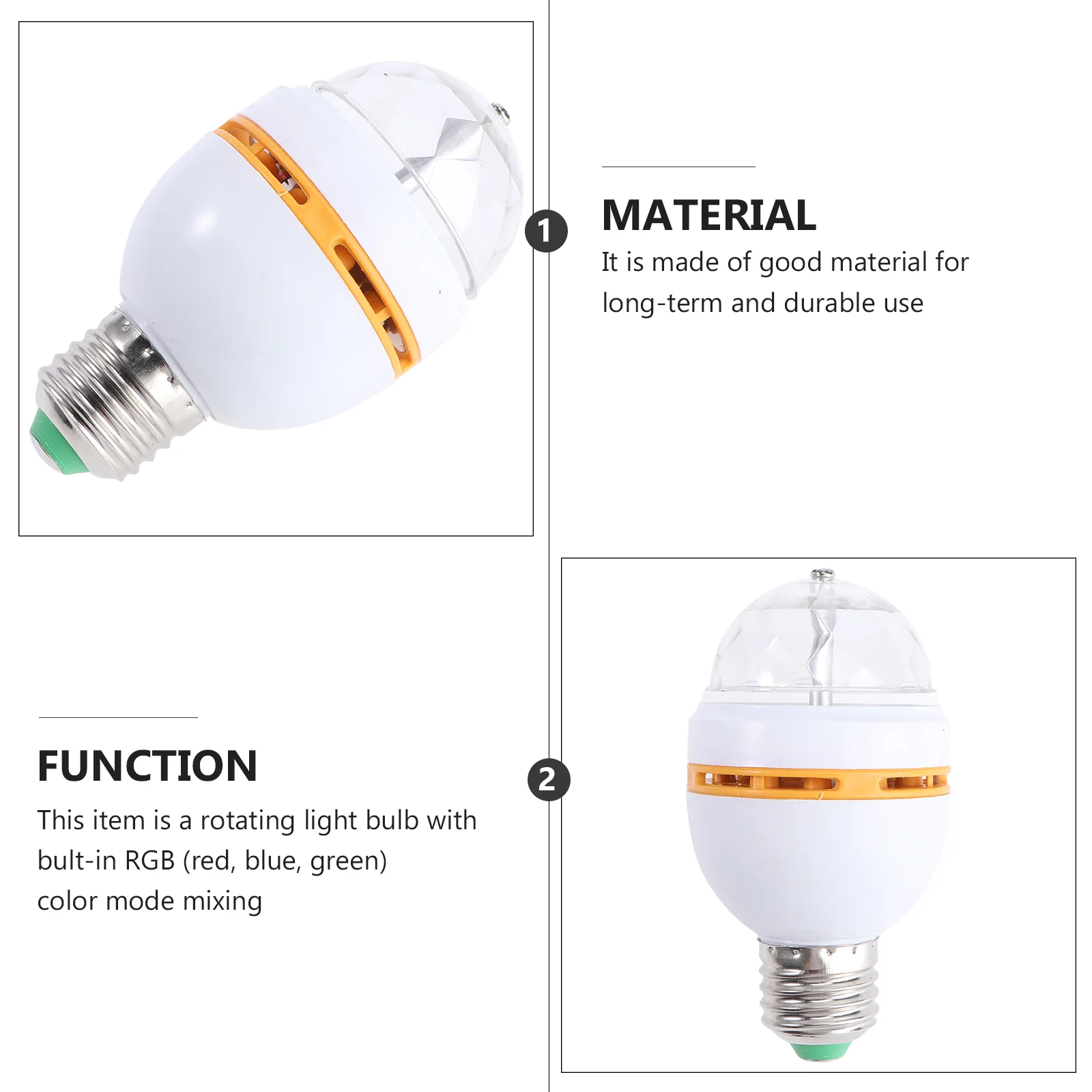 RGB LED หมุนดิสโก้ปาร์ตี้หลอดไฟ E27 ฐานสกรู Strobe หลอดไฟเปลี่ยนสีคริสตัลเวทีแสง (สีสุ่ม R