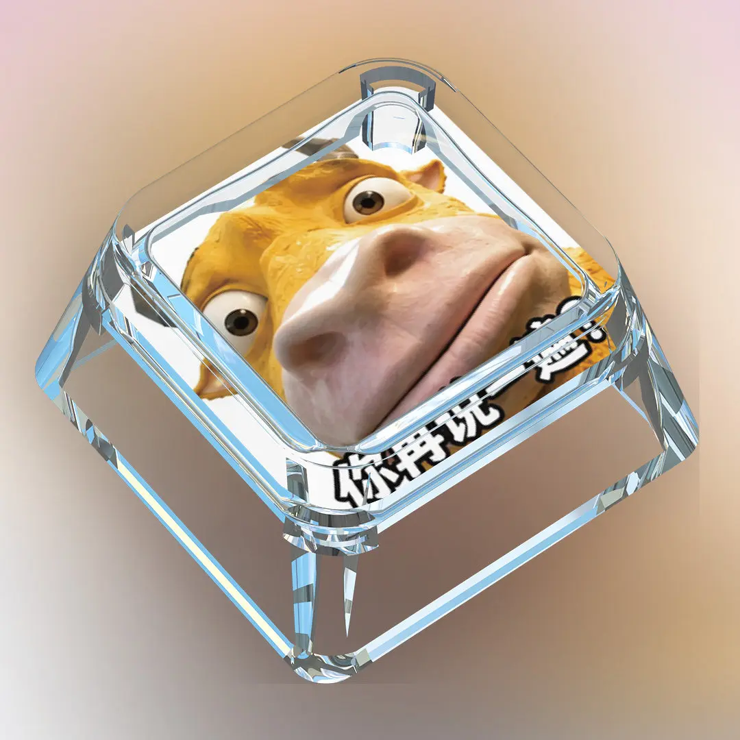 Diy Self Made Cartoon Cow Come Niulai Mechanical Keyboard Keycaps Cross-Axis Mechanical Keyboard Pc Personalized Keycaps Gift