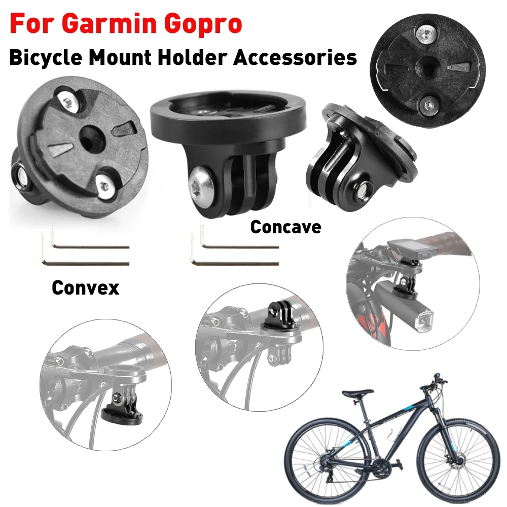 バイクカメラマウントホルダーブラケットアダプター安定したカメラヘッドライトアダプターガーミンエッジインターフェース用バイクコンピューターホルダーアダプター