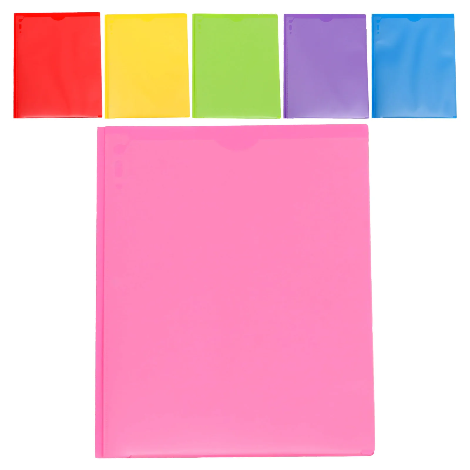 

6pcs PP Material Colorful Plastic Document Folders Office Supplies A4 Size Pocket File Folder Files Storage Solution